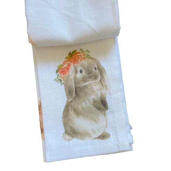 The Farmhouse Easter Bunny Cotton Napkins 18x18 Set of 4 Spring NEW - Picture 3 of 9